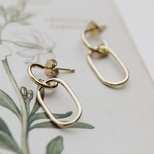 Jasmine Delicate Mini Link Gold Finish Earrings